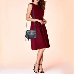Pre Owned Marc Jacobs Blue Leather Recruit Nomad Saddle Shoulder Bag
