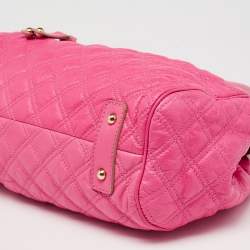 Pre Owned Marc Jacobs Pink Quilted Leather Stam Satchel