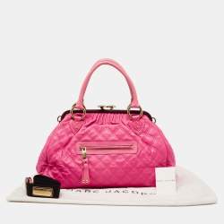 Pre Owned Marc Jacobs Pink Quilted Leather Stam Satchel