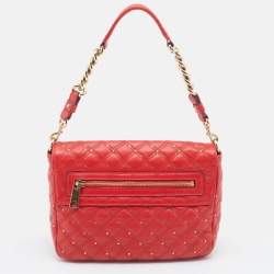 Pre Owned Marc Jacobs Red Leather Stardust Beat Shoulder Bag