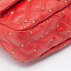 Pre Owned Marc Jacobs Red Leather Stardust Beat Shoulder Bag