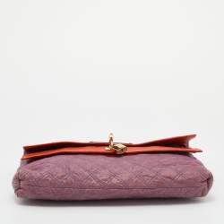 Pre Owned Marc Jacobs Purple Quilted Leather Lock Clutch