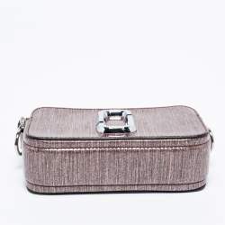 Pre Owned Marc Jacobs Pink Glitter Patent Leather Snapshot Camera Crossbody Bag