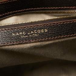 Pre Owned Marc Jacobs Dark Choco Brown Quilted Leather Stam Satchel