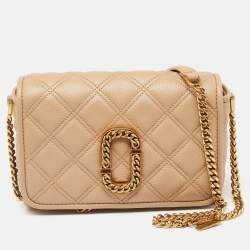 Pre Owned Marc Jacobs Tan Leather The Status Crossbody Bag