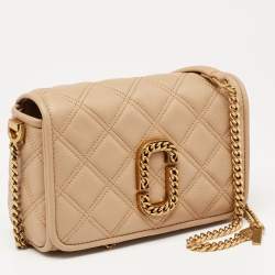 Pre Owned Marc Jacobs Tan Leather The Status Crossbody Bag