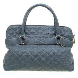 Pre Owned Marc Jacobs Grey Quilted Leather Bruna Belted Tote
