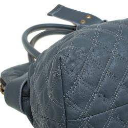 Pre Owned Marc Jacobs Grey Quilted Leather Bruna Belted Tote
