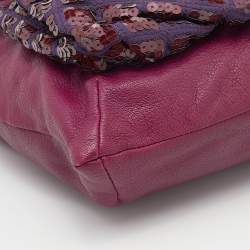 Pre Owned Marc Jacobs Purple Leather Robert Duffy Bag on Bag Tote