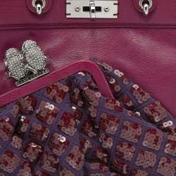 Pre Owned Marc Jacobs Purple Leather Robert Duffy Bag on Bag Tote