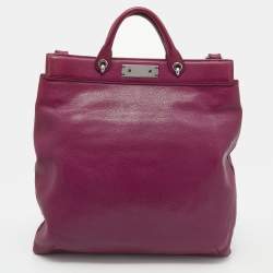 Pre Owned Marc Jacobs Purple Leather Robert Duffy Bag on Bag Tote