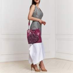 Pre Owned Marc Jacobs Purple Leather Robert Duffy Bag on Bag Tote