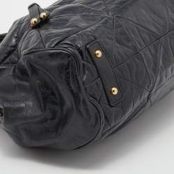 Pre Owned Marc Jacobs Black Quilted Leather Stam Satchel