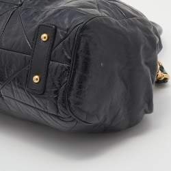 Pre Owned Marc Jacobs Black Quilted Leather Stam Satchel