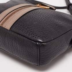 Marc by Marc Jacobs Black/Beige Leather Middle Zip Crossbody  Bag