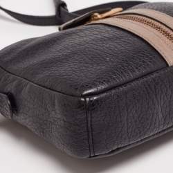 Marc by Marc Jacobs Black/Beige Leather Middle Zip Crossbody  Bag