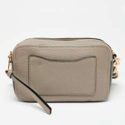 Pre Owned Marc Jacobs Beige/Black Leather Snapshot Crossbody Bag