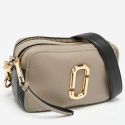 Pre Owned Marc Jacobs Beige/Black Leather Snapshot Crossbody Bag