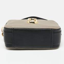 Pre Owned Marc Jacobs Beige/Black Leather Snapshot Crossbody Bag