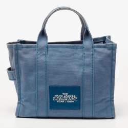 Pre Owned Marc Jacobs Blue Canvas The Small Traveler Tote 
