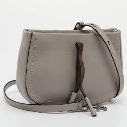 Pre Owned Marc Jacobs Grey Leather Maverick Crossbody Bag