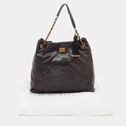 Marc Jacobs Black Python Embossed Leather Hobo