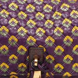 Pre Owned Marc Jacobs Purple Printed Leather Misfit Flap Shoulder Bag