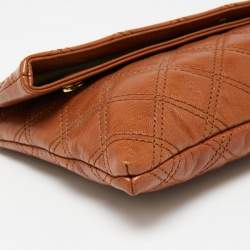Pre Owned Marc Jacobs Brown Quilted Leather Large Eugenie Clutch