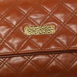 Pre Owned Marc Jacobs Brown Quilted Leather Large Eugenie Clutch