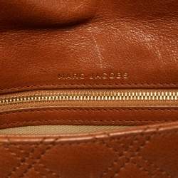 Pre Owned Marc Jacobs Brown Quilted Leather Large Eugenie Clutch
