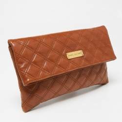 Pre Owned Marc Jacobs Brown Quilted Leather Large Eugenie Clutch