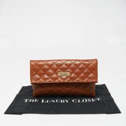 Pre Owned Marc Jacobs Brown Quilted Leather Large Eugenie Clutch