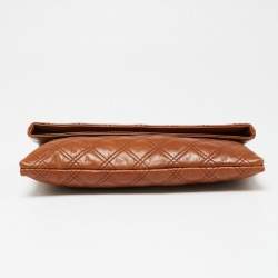 Pre Owned Marc Jacobs Brown Quilted Leather Large Eugenie Clutch