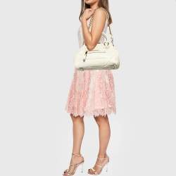 Pre Owned Marc Jacobs Cream Quilted Leather Stam Satchel