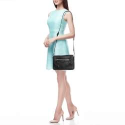 Pre Owned Marc Jacobs Black Leather Fleur Haze Shoulder Bag