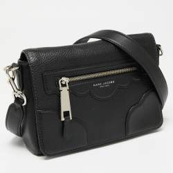 Pre Owned Marc Jacobs Black Leather Fleur Haze Shoulder Bag