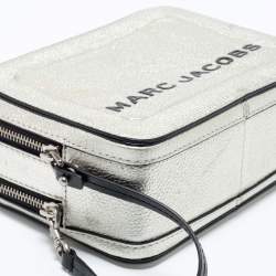 Pre Owned Marc Jacobs Silver Leather The Box 20 Top Handle Bag