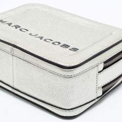 Pre Owned Marc Jacobs Silver Leather The Box 20 Top Handle Bag