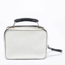 Pre Owned Marc Jacobs Silver Leather The Box 20 Top Handle Bag