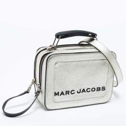 Pre Owned Marc Jacobs Silver Leather The Box 20 Top Handle Bag