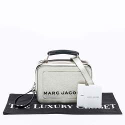 Pre Owned Marc Jacobs Silver Leather The Box 20 Top Handle Bag