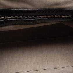 Pre Owned Marc Jacobs Black Quilted Patent Leather Stam Satchel