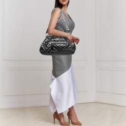 Pre Owned Marc Jacobs Black Quilted Patent Leather Stam Satchel