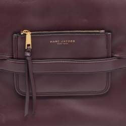 Pre Owned Marc Jacobs Burgundy Leather Madison North South Tote