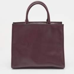 Pre Owned Marc Jacobs Burgundy Leather Madison North South Tote