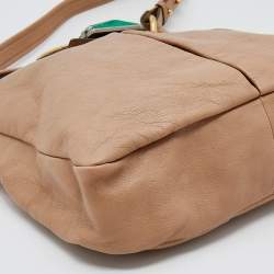 Pre Owned Marc Jacobs Beige Leather Stone Embellished Shoulder Bag