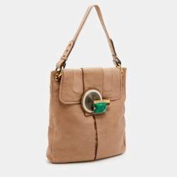 Pre Owned Marc Jacobs Beige Leather Stone Embellished Shoulder Bag