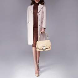 Marc Jacobs Beige Leather Crystal Embellished Flap Top Handle Bag