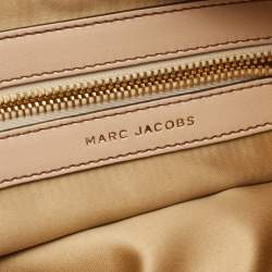 Marc Jacobs Beige Leather Crystal Embellished Flap Top Handle Bag