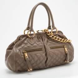 Marc Jacobs Grey Quilted Leather Stam Satchel